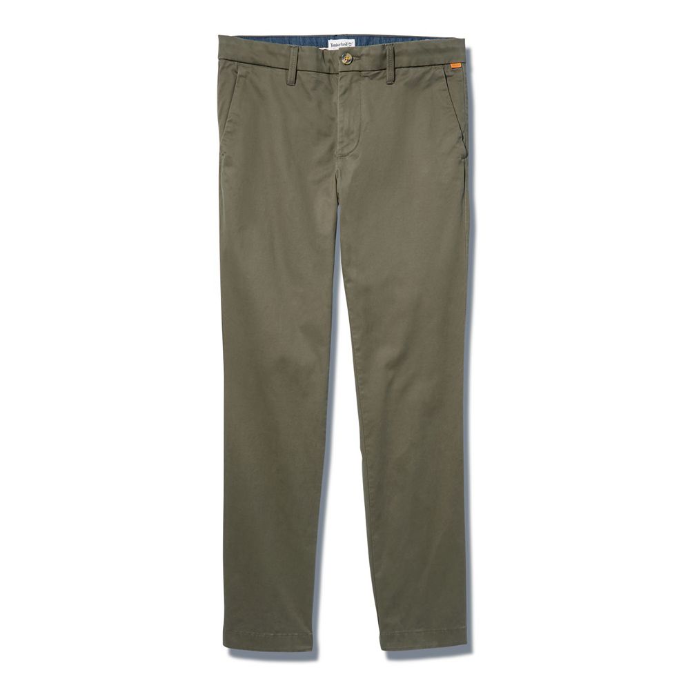 Timberland Παντελονια Ανδρικα Ελιά - Sargent Lake Slim Stretch Chino - Greece 5043296-CU